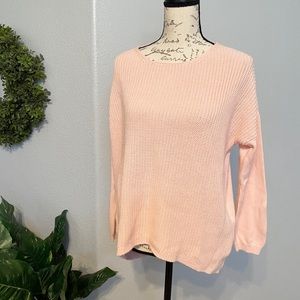 Chico’s Cable chunk cable knit peach sweater 2
